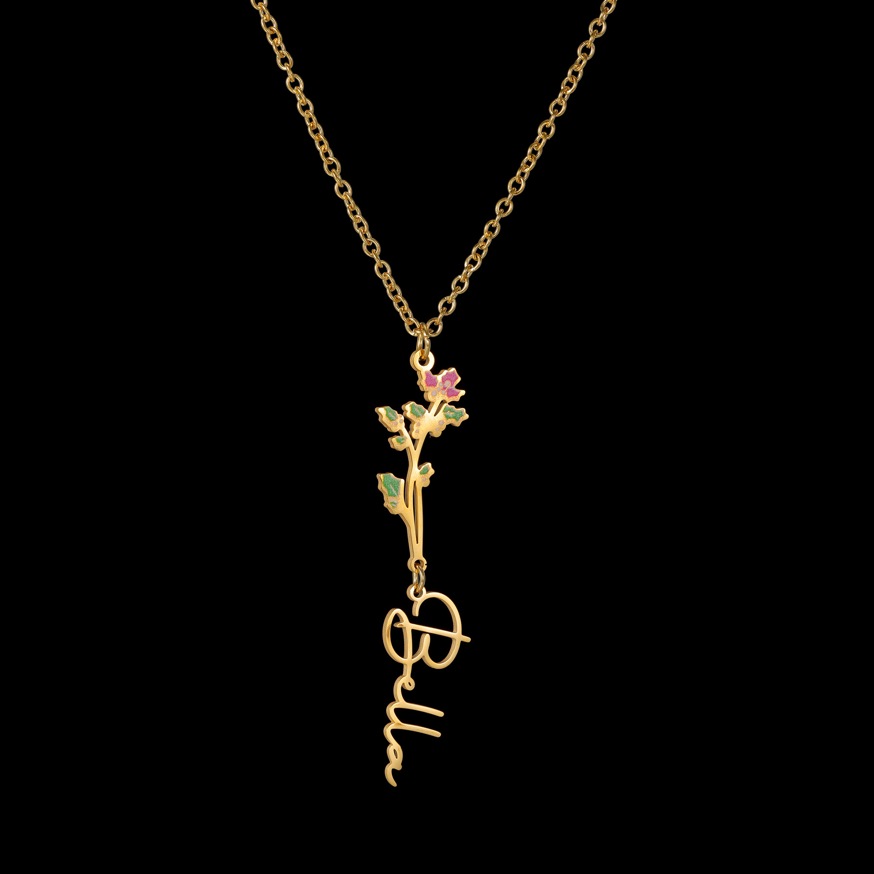 قلادة مخصصة بالاسم من Acheerup - مراجعة Birth Flower Necklace وسعره